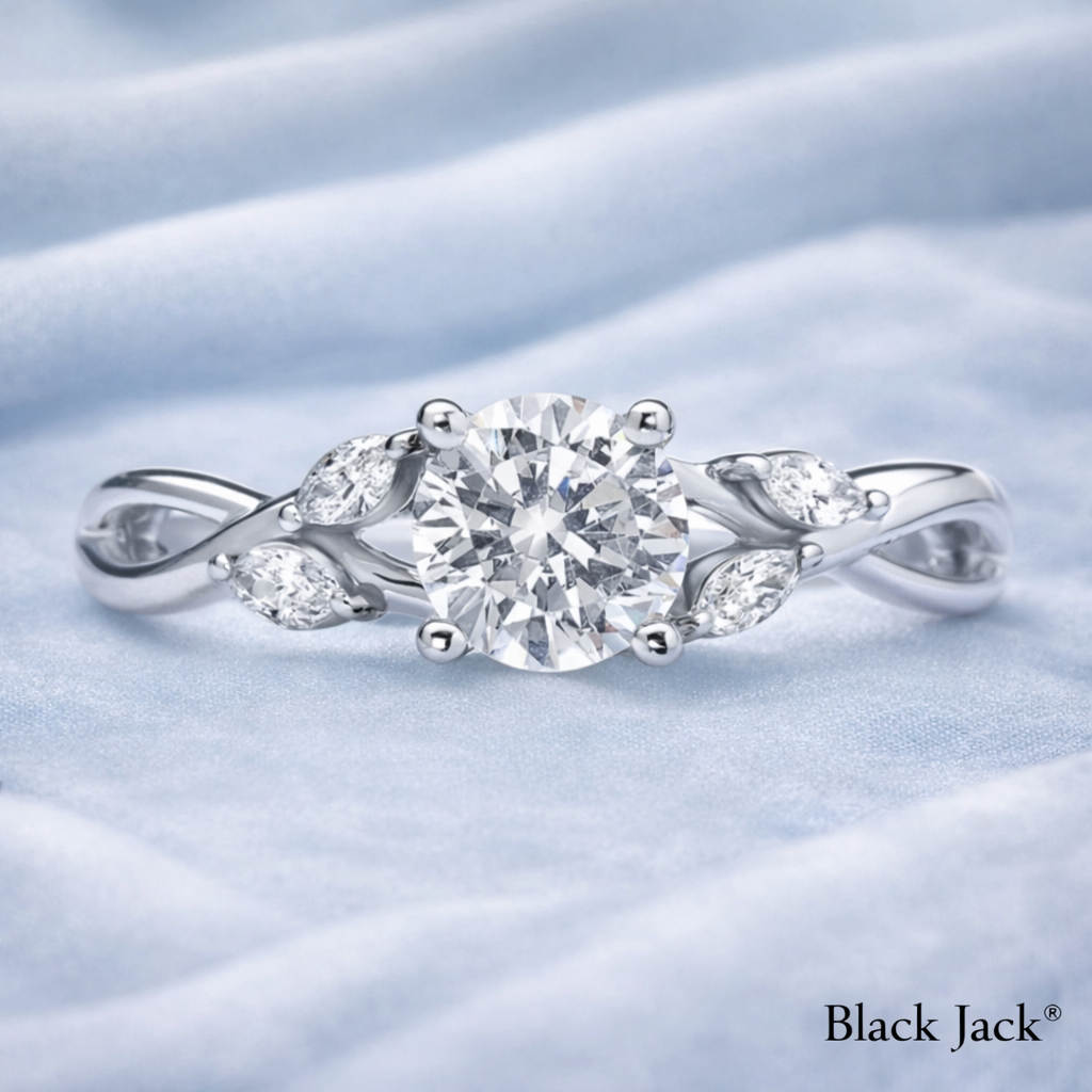 Picture of Black Jack Clear Stone Infinity Twist Ring